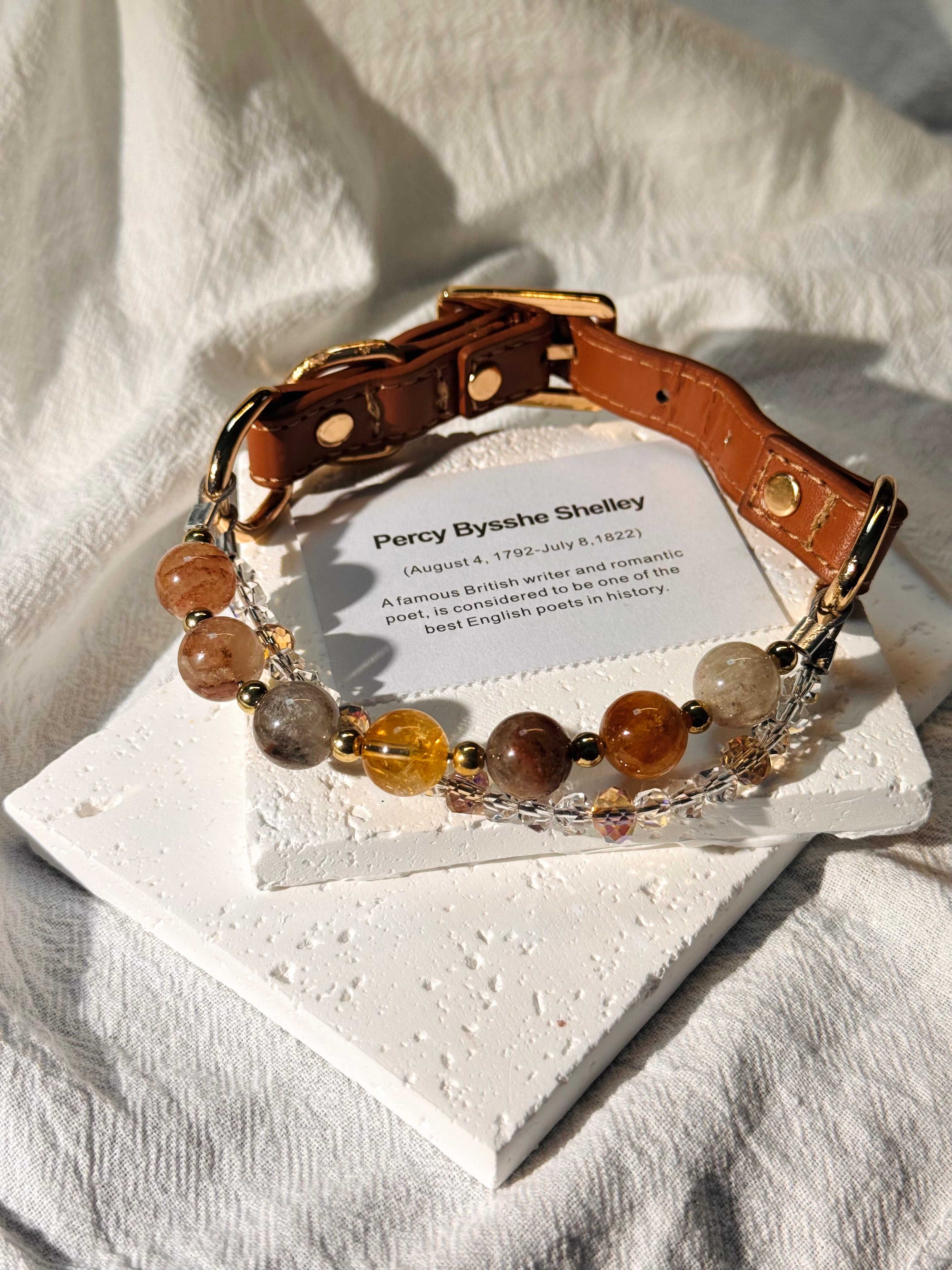 Crystal Leather Cat Collar