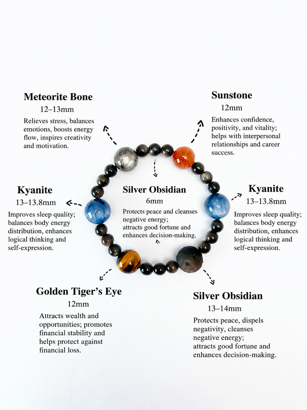 Five Major Planets Natural Crystal Bracelet